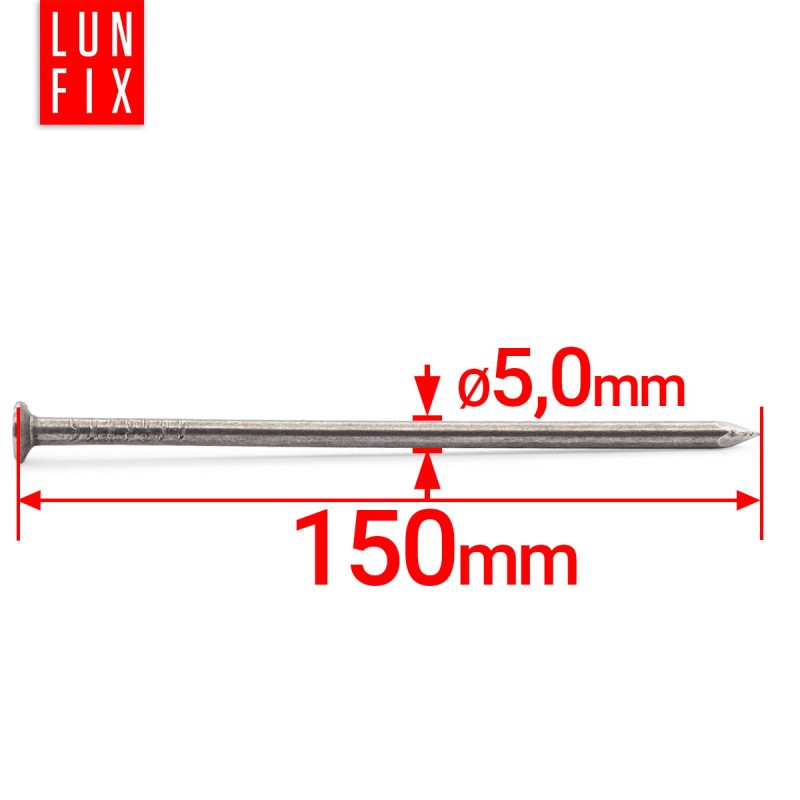 Gwoździe budowlane 5x150 mm 6 cali czarne 5kg