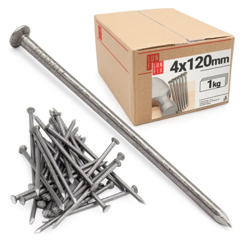Clous de construction 4x120 mm noir 1 kg - LUN FIX
