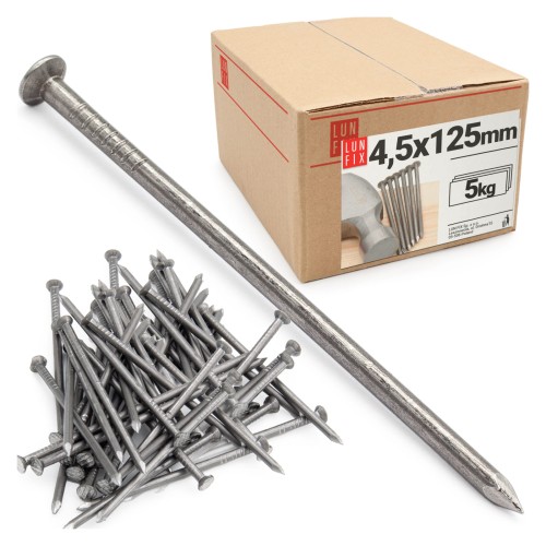Clous de construction 4,5x125 mm noir 5 kg - LUN FIX