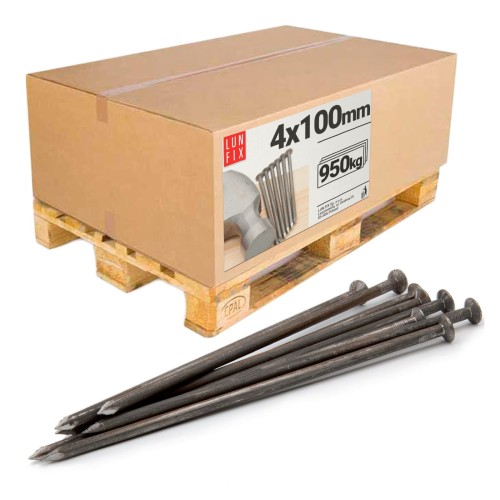 Clous de construction 4x100 mm galvanisés noir 950 kg - LUN FIX