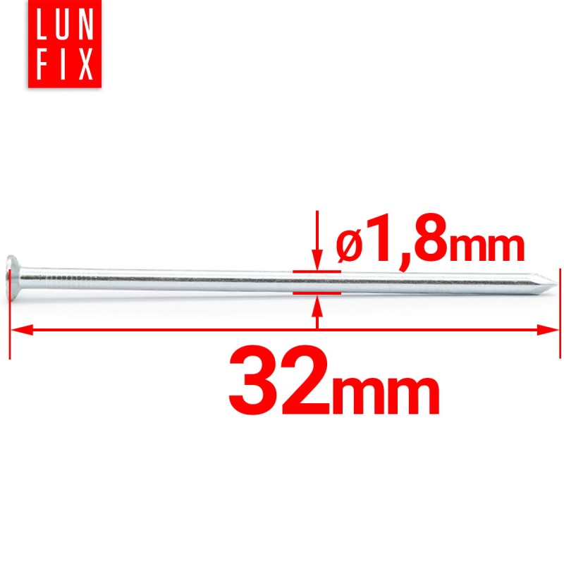 Gwoździe budowlane 1,8x32 mm ocynkowane 1kg