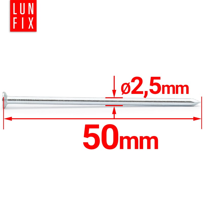 Gwoździe budowlane 2,5x50 mm 2 cale ocynkowane 1kg