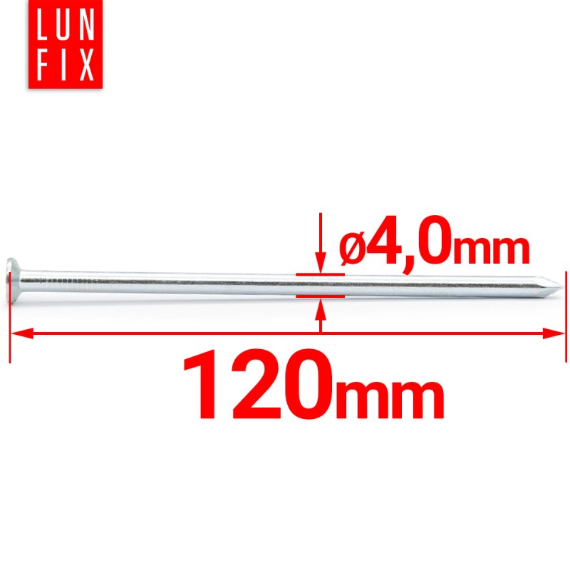 Gwoździe budowlane 4x120 mm ocynkowane 5kg