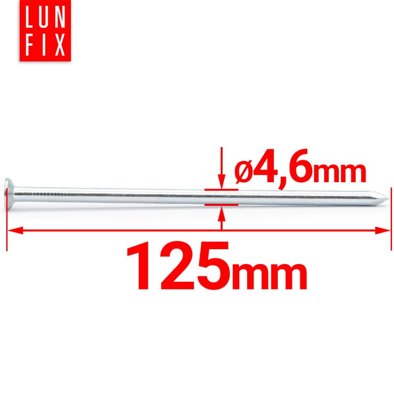 Gwoździe budowlane 4,6x125 mm 5 cali ocynkowane 5kg