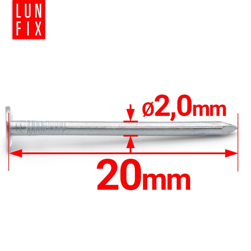 Gwoździe papowe 2x20 mm ocynkowane papiaki 1kg