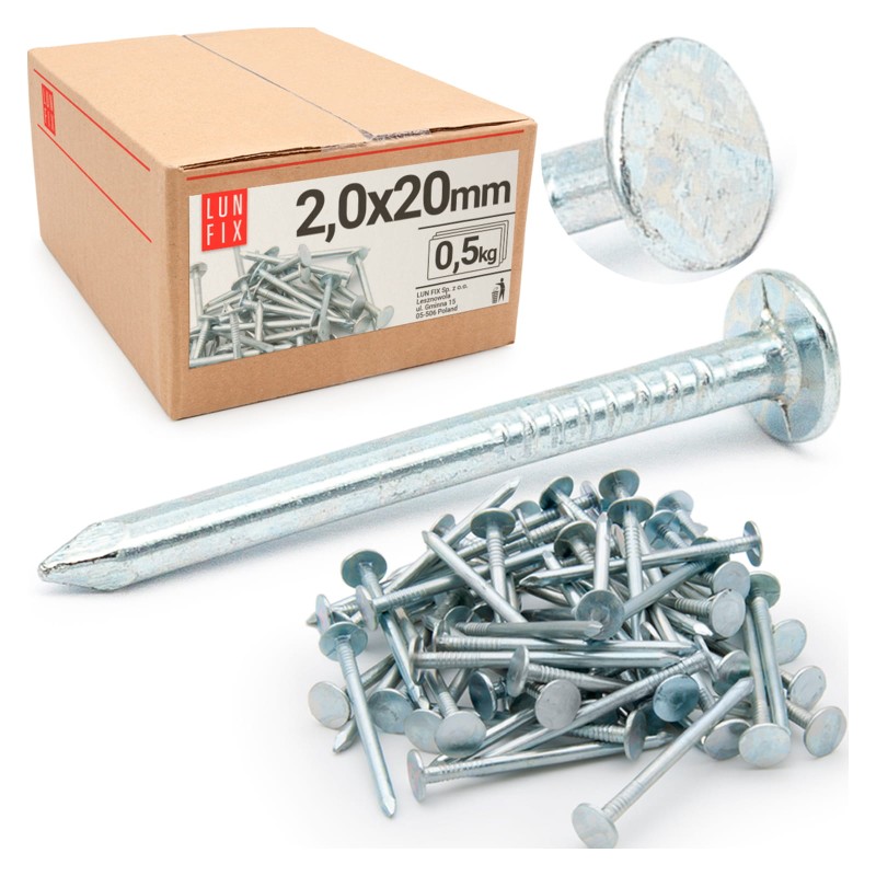 Gwoździe papowe 2x20 mm ocynkowane papiaki 0,5kg
