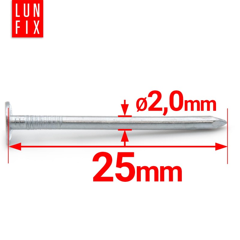 Gwoździe papowe 2x25 mm ocynkowane papiaki 5kg