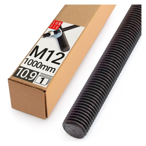 Tige filetée M12 1000 mm galvanisée noir 1 pièce - LUN FIX