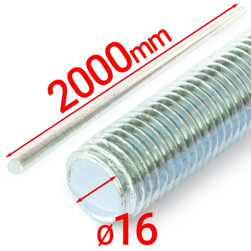 Pręt gwintowany szpilka M16 ocynkowany 2000 mm 1szt.