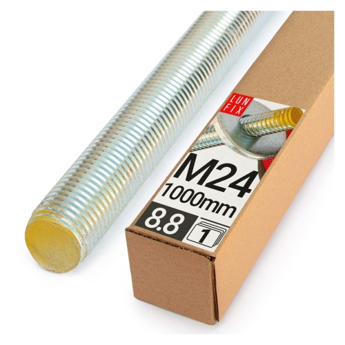 Tige filetée M24 1000 mm galvanisée 1 pièce - LUN FIX