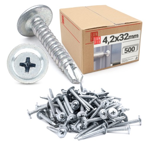 Vis autoperceuses pour métal 4,2x32 mm WSPC acier 500 pièces - LUN FIX
