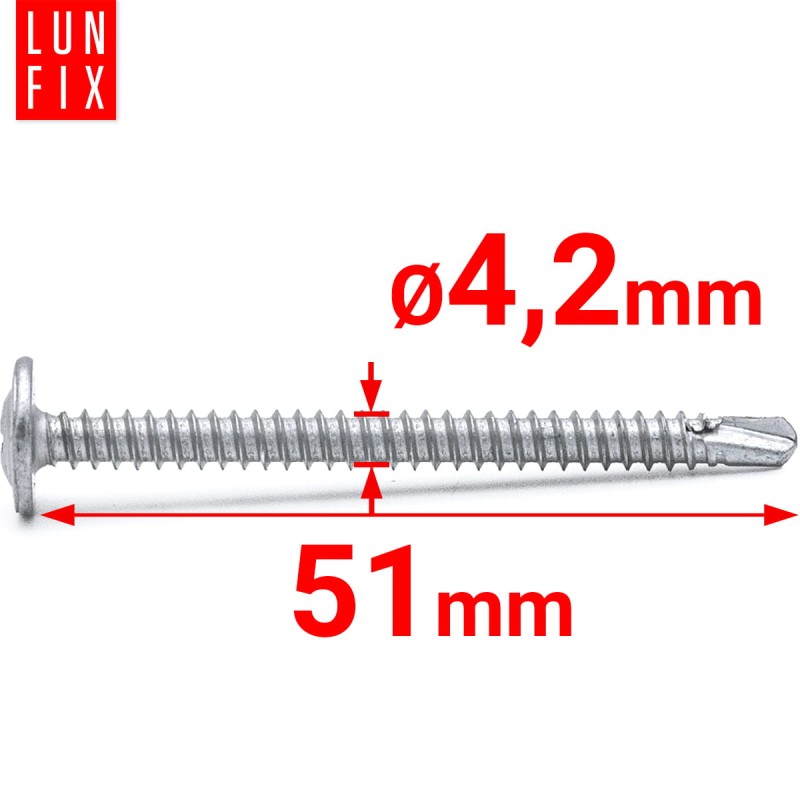 Wkręty samowiercące 4x50mm podkładkowe do metalu WSPC 250szt.