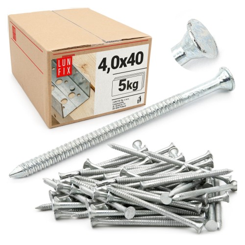 Pointes d’ancrage 4x40 mm galvanisées 5 kg - LUN FIX