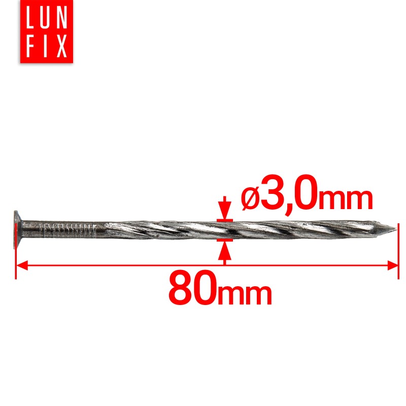 Gwoździe skręcane 3x80 mm 3 cale czarne 1kg
