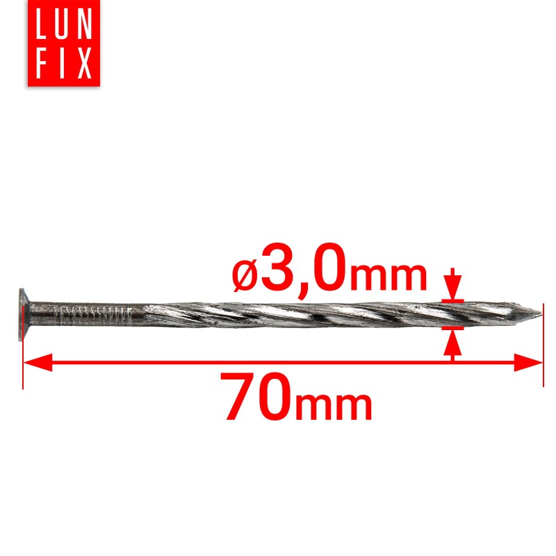 Gwoździe skręcane 3x70 mm czarne 1kg