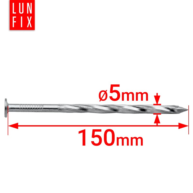 Gwoździe skręcane 5x150 mm 6 cali ocynkowane 5kg