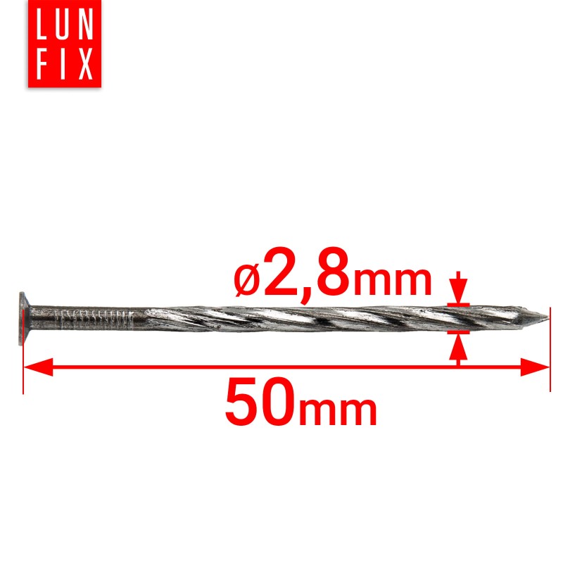 Gwoździe skręcane 2,8x50 mm 2 cale czarne 1kg