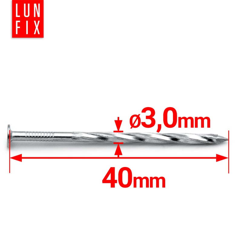 Gwoździe skręcane 3x40 mm 1,5" ocynkowane 5kg