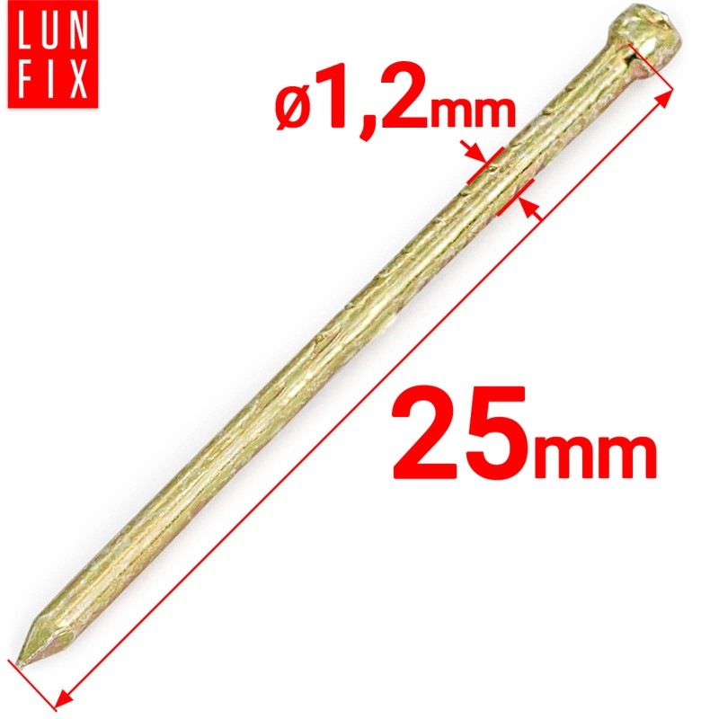 Gwoździe stolarskie 1,4x25mm żółte ocynkowane DIN1152 1kg