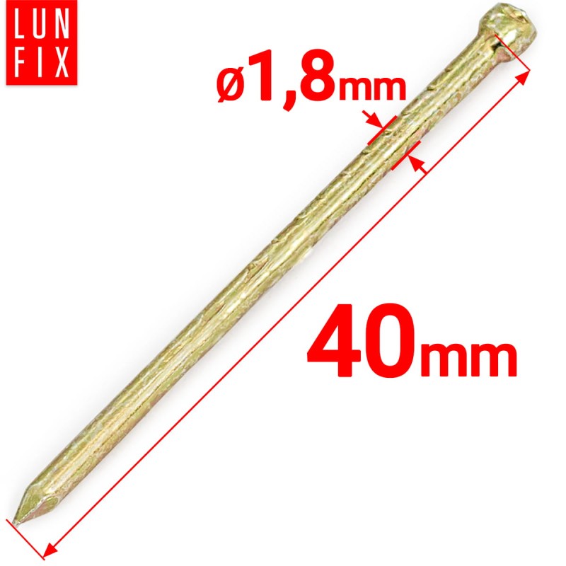 Gwoździe stolarskie 1,8x40mm żółte ocynkowane DIN1152 1kg