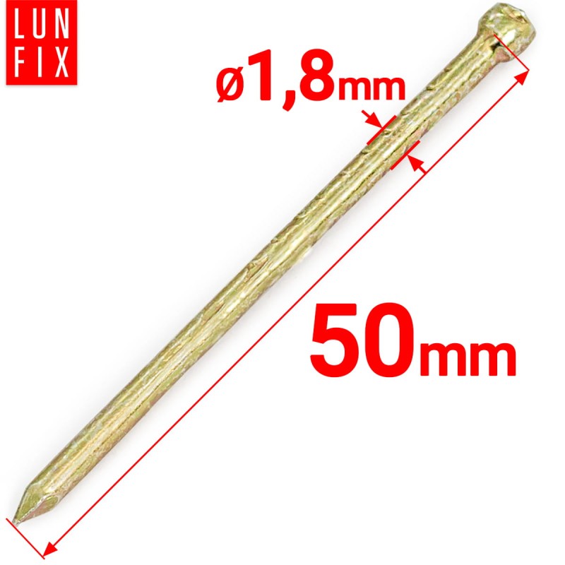 Gwoździe stolarskie 1,8x50mm żółte ocynkowane DIN1152 5kg