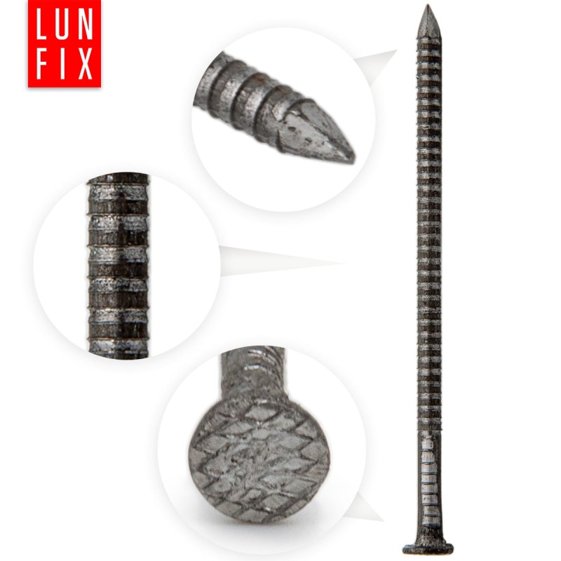 Gwoździe pierścieniowe 3,1x70 mm ciesielskie czarne 5kg