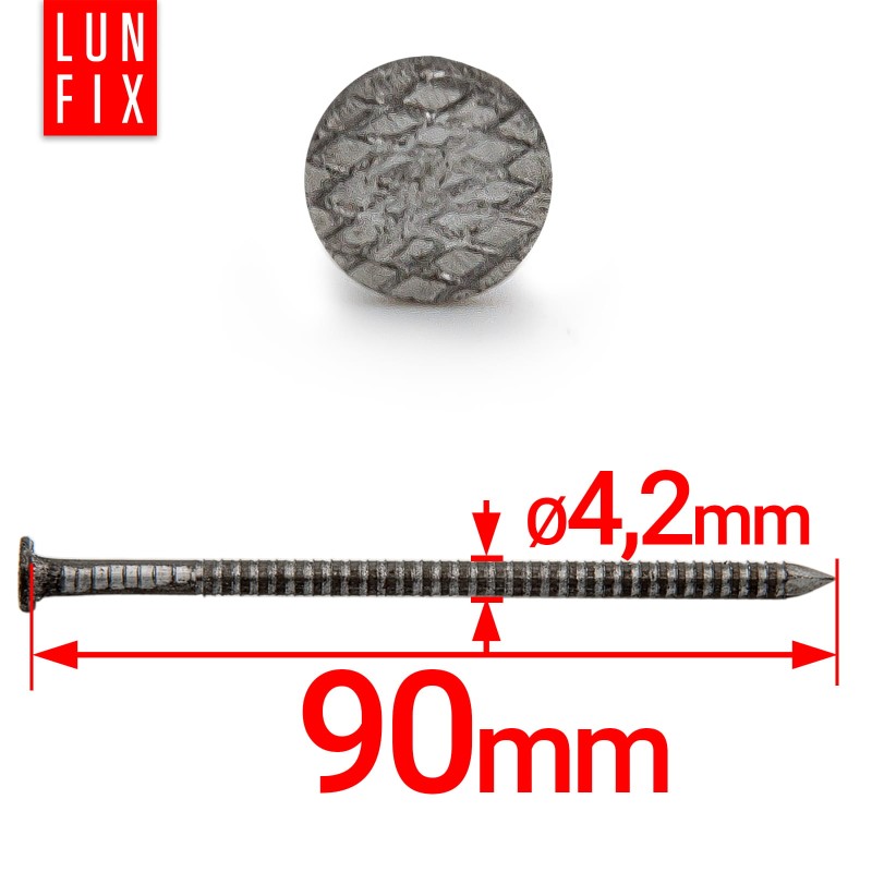 Gwoździe pierścieniowe 4,2x90 mm 3,5" ciesielskie czarne 5kg