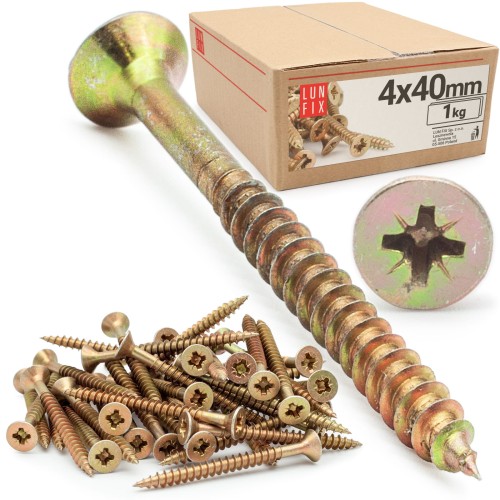 Vis universelles 4x40 KDH galvanisées 1 kg - LUN FIX