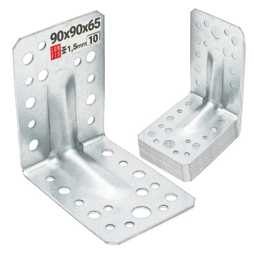 Équerre de charpente renforcée 90x90x65x1,5 KPS1 10 pièces - LUN FIX