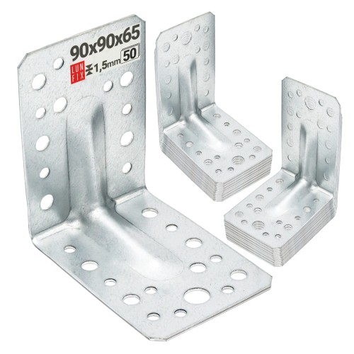 Équerre de charpente renforcée 90x90x65x1,5 KPS1 50 pièces - LUN FIX