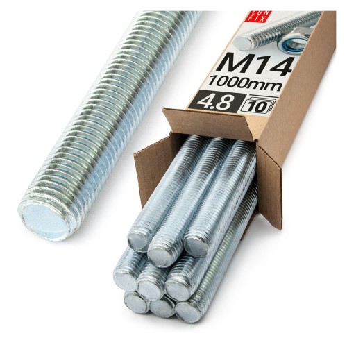 Tige filetée M14 1000 mm galvanisée 10 pièces - LUN FIX