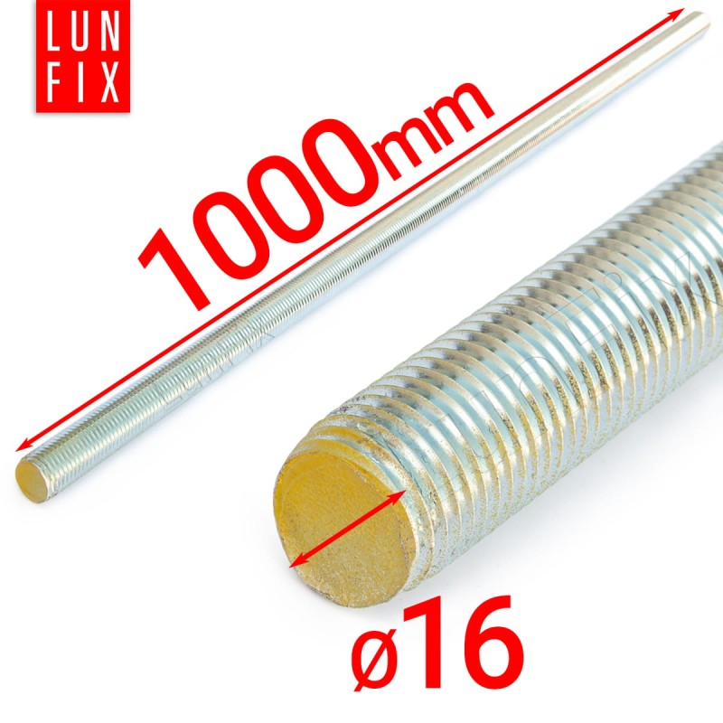 Pręt gwintowany szpilka M16 ocynkowany 1000 mm klasa 8.8 10szt.