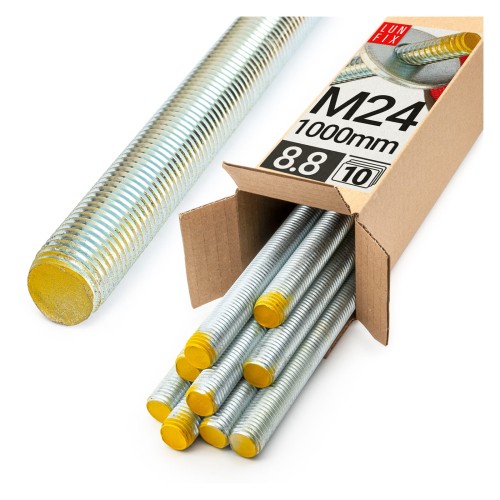Tige filetée M24 1000 mm galvanisée 10 pièces - LUN FIX