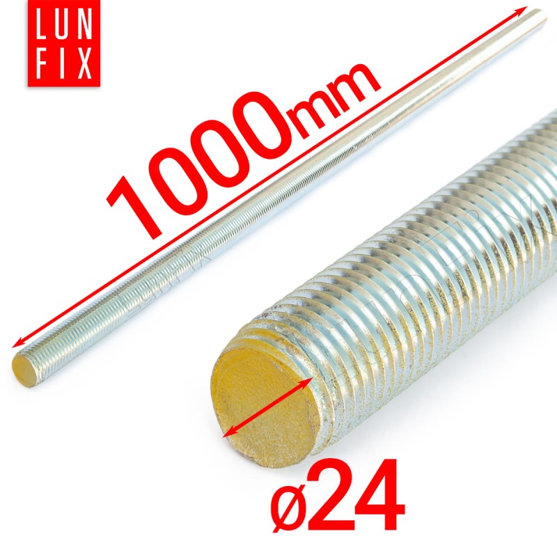 Pręt gwintowany szpilka M24 ocynkowany 1000 mm klasa 8.8 10szt.