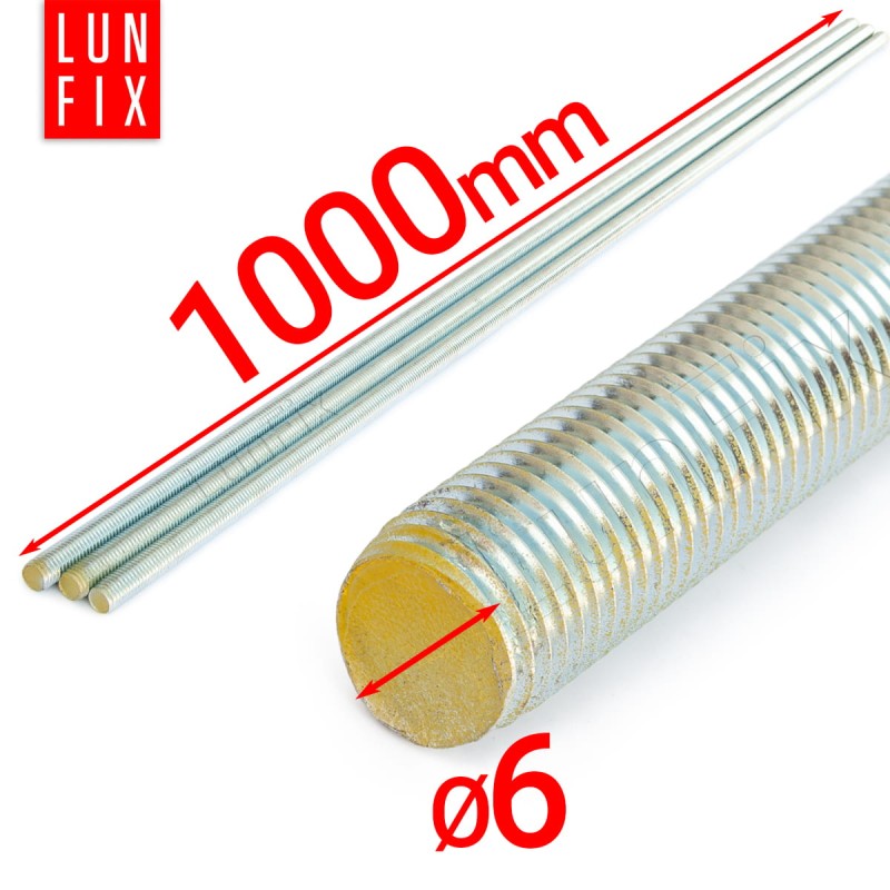 Pręt gwintowany szpilka M6 ocynkowany 1000 mm klasa 8.8 10szt.