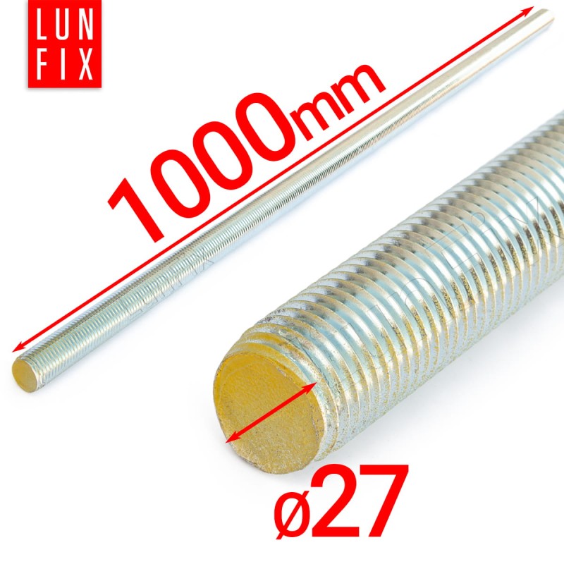 Pręt gwintowany szpilka M27 ocynkowany 1000 mm klasa 8.8 1szt.