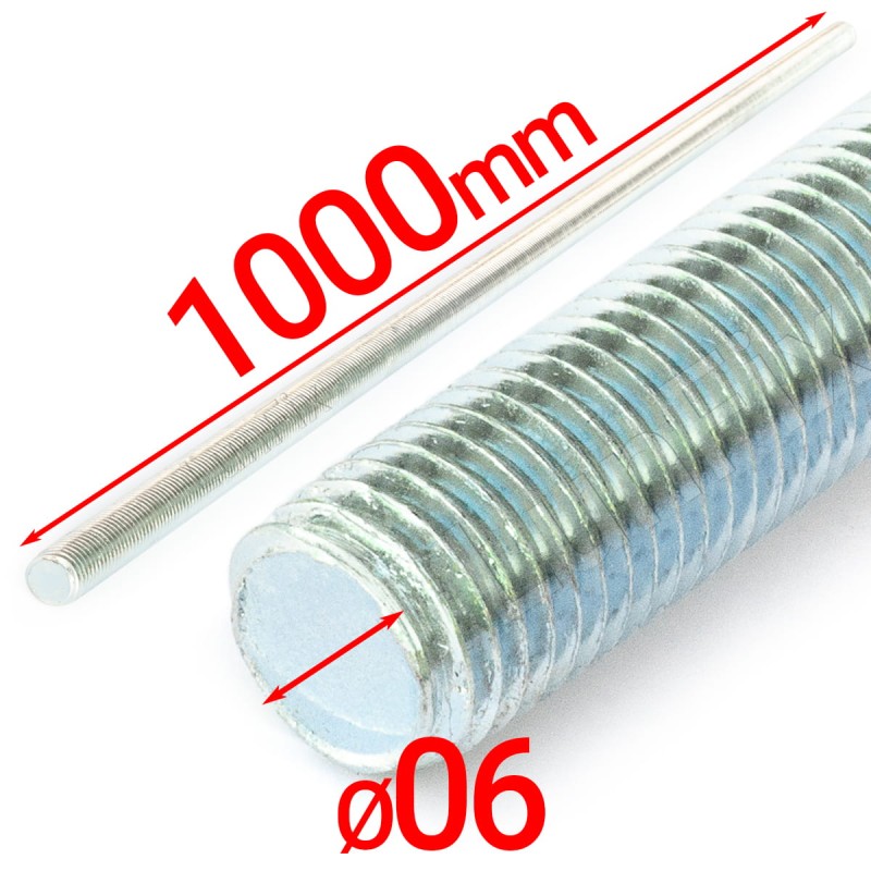 Pręt gwintowany szpilka M6 ocynkowany 1000 mm 1szt.