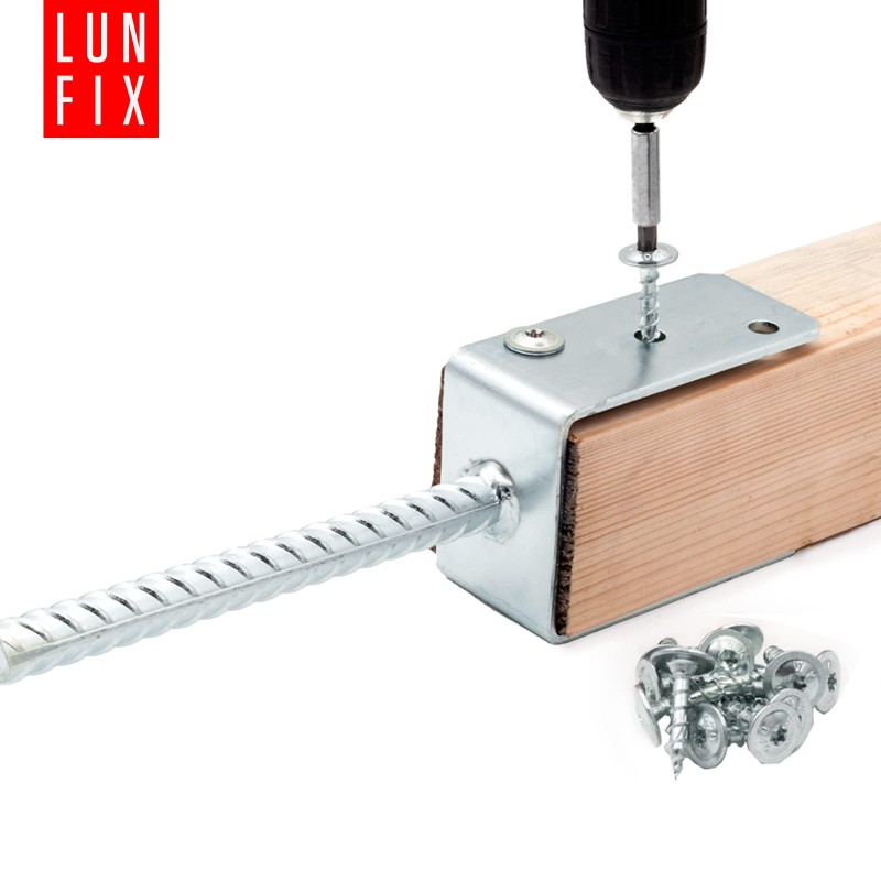 Podstawa słupa do wmurowania 120 mm kotwa z prętem do betonu