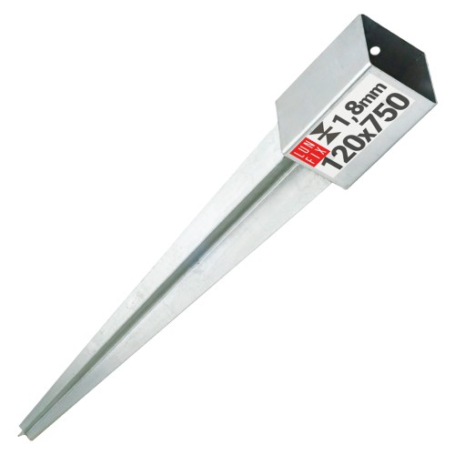 Pied de poteau 120x120x2 mm 750 mm - LUN FIX