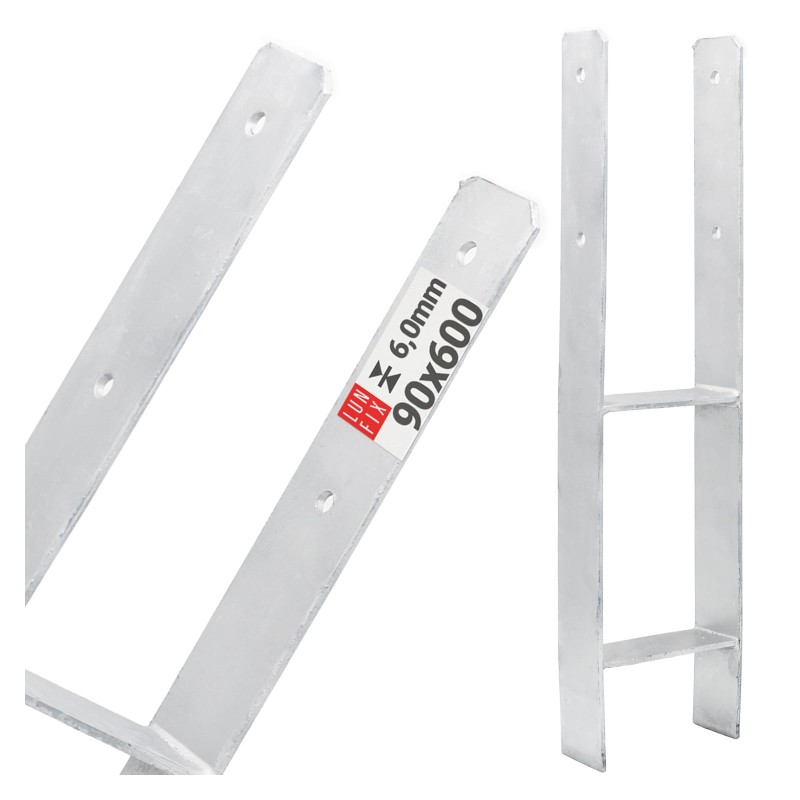 Podstawa słupa typ H 90x600x6 mm kotwa
