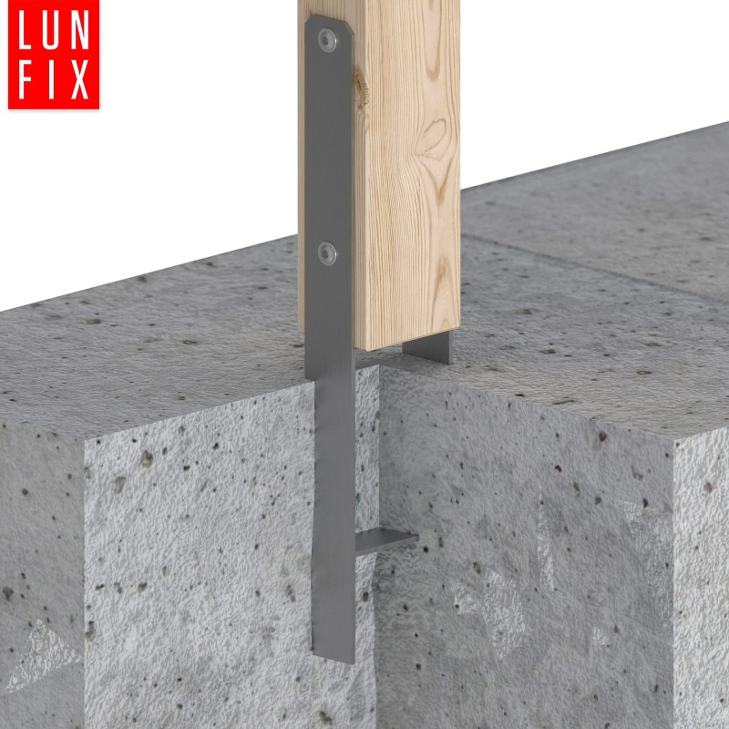 Podstawa słupa typ H 90x600x6 mm kotwa