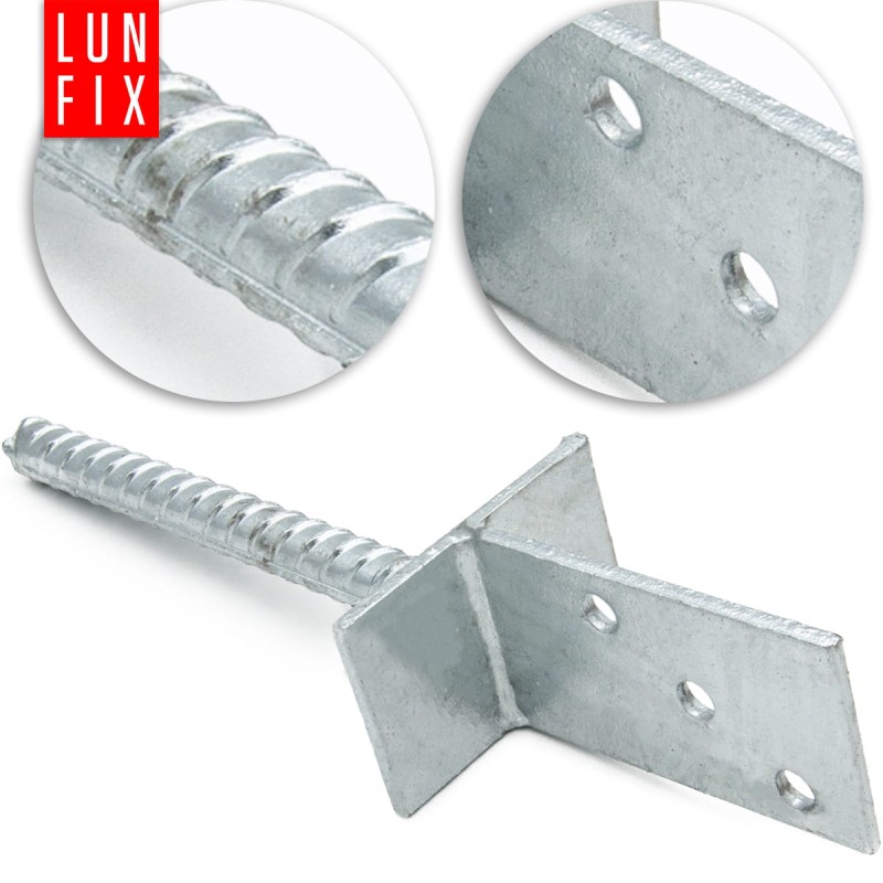 Podstawa słupa wpuszczana 60mm kotwa z prętem do betonu
