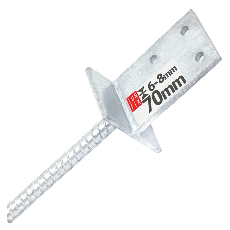 Podstawa słupa wpuszczana 70mm kotwa z prętem do betonu