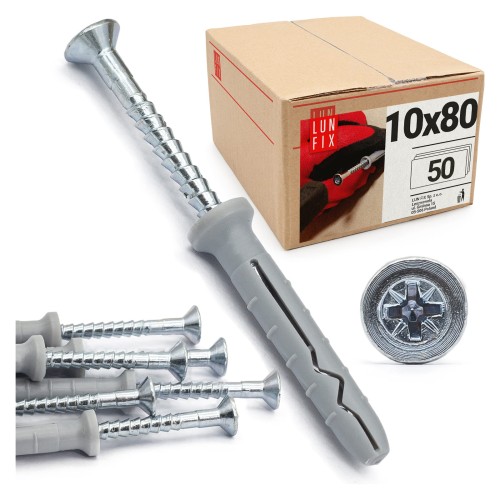 Chevilles à frapper 10x80 galvanisées 50 pièces - LUN FIX