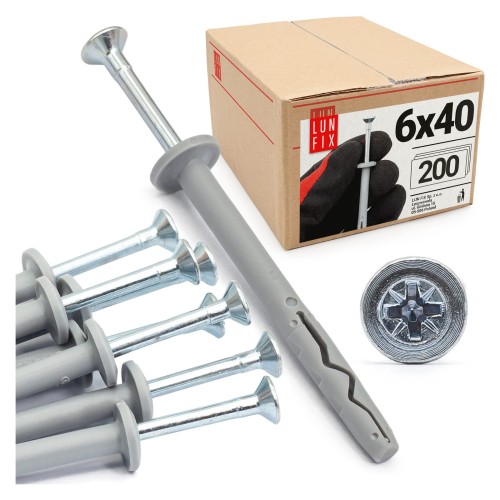 Chevilles à frapper 6x40 galvanisées 200 pièces - LUN FIX
