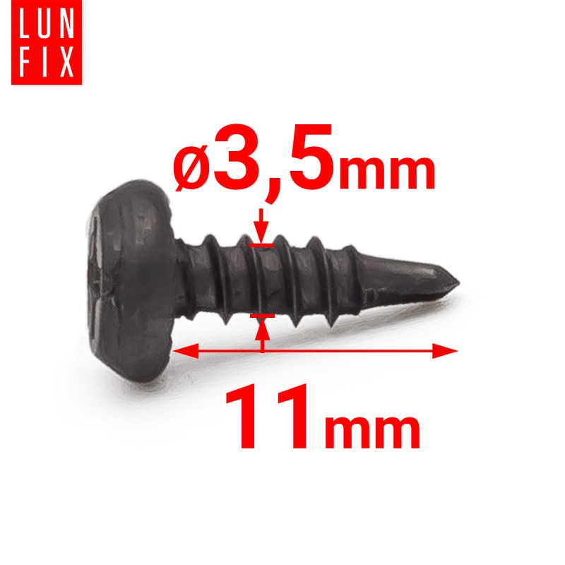 Wkręty samowiercące 3,5x11mm do metalu fosfatowane 1000szt.