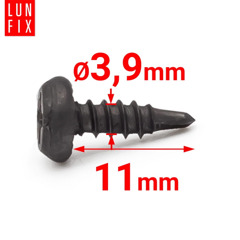 Wkręty samowiercące 3,9x11mm do metalu fosfatowane 1000szt.