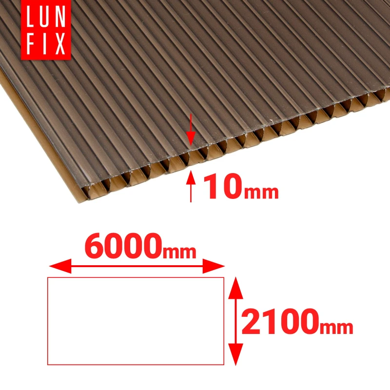 Poliwęglan komorowy 10mm brązowy 2,1x6m