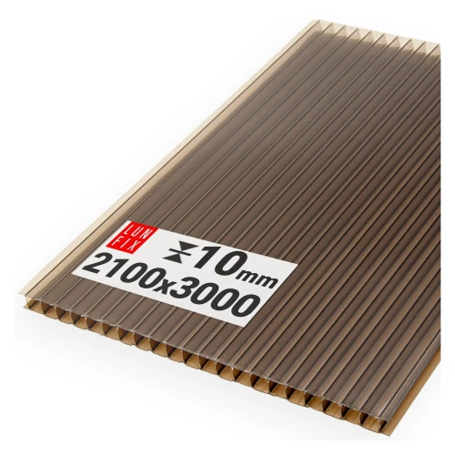 Polycarbonate alvéolaire 10 mm brun 2,1x3 m - LUN FIX