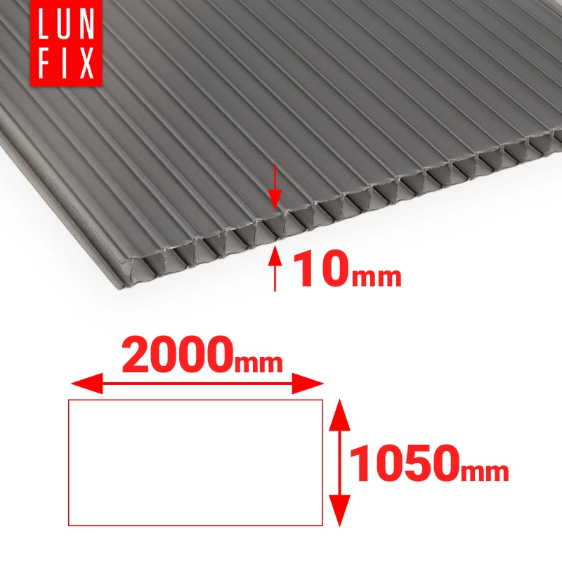 Poliwęglan komorowy 10mm płyta szara 105x200cm